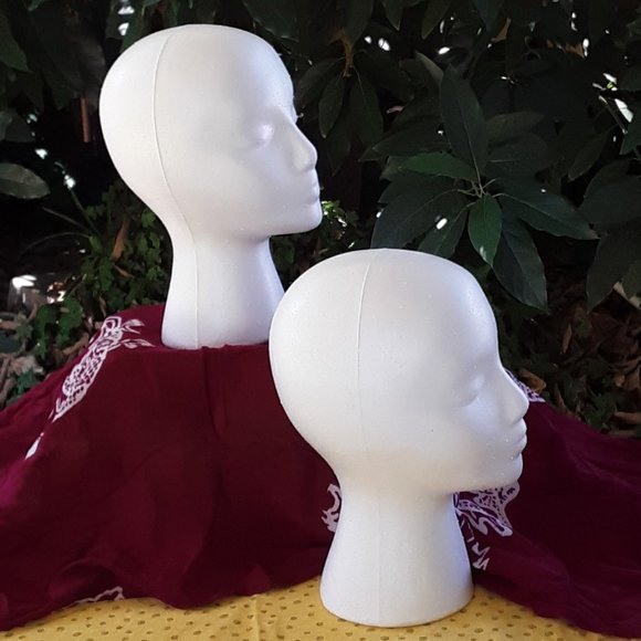Styrofoam Heads Set of 2 Wigs Beauty Mannequin Dolls Crafts Display No Bundling - Picture 13 of 16